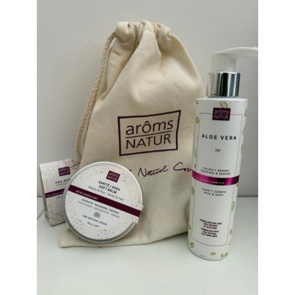 Pack calma y repara gel aloe vera dna repair balm karite