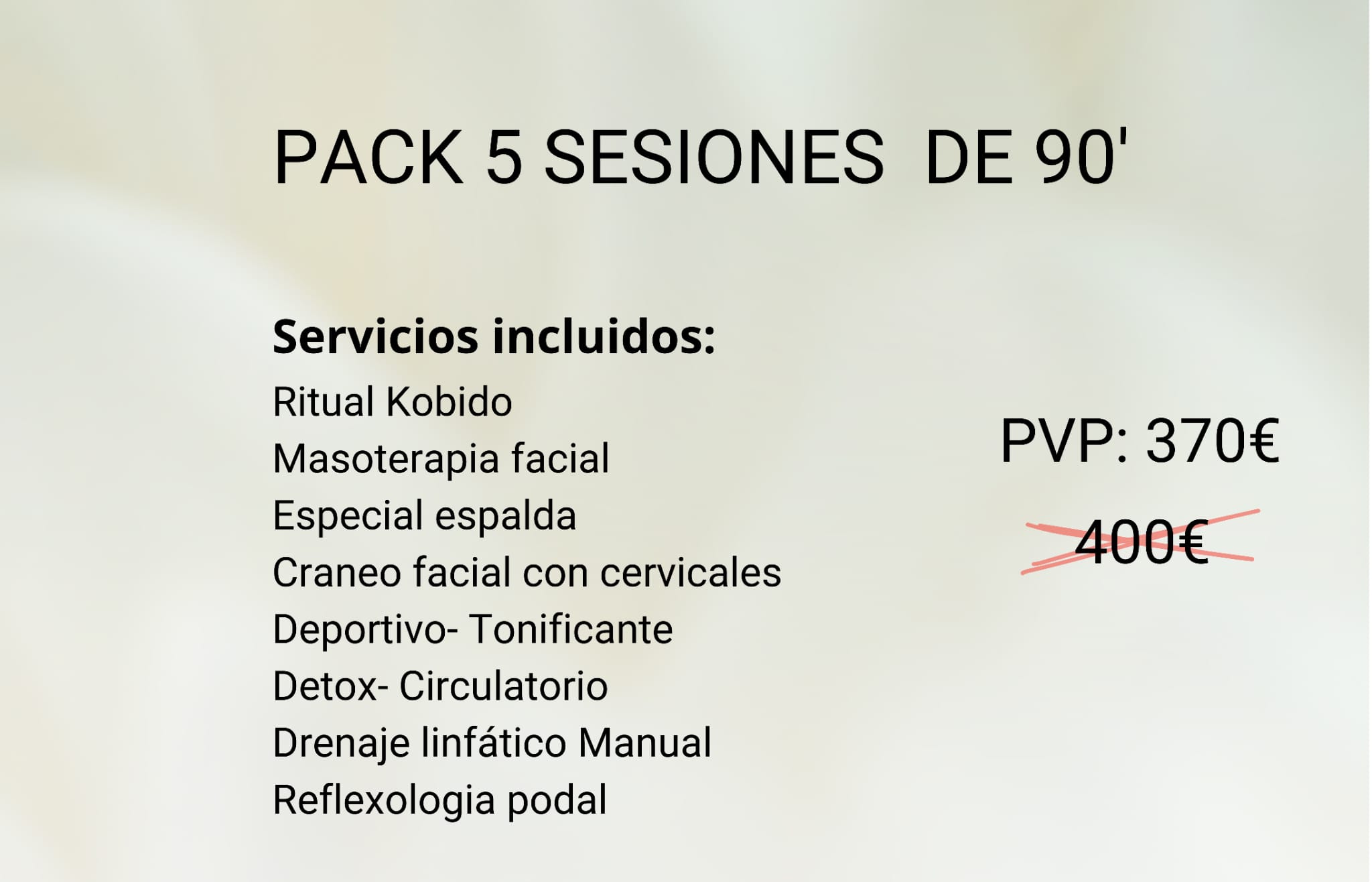 BONO QUIRO 90  - pack de 5 sesiones-